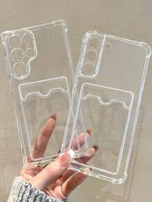 1PC Diseño de jardín primaveral con tulipanes rosados y mariposas en acuarela: Funda transparente tipo billetera, protección completa para la cámara, compatible con iPhone 17/16/15/14/13/12/11/Pro/ProMax, compatible con Galaxy A54/S24 Ultra/Plus, compatible con Moto/Galaxy/Redmi/Honor/OPPO, a prueba de golpes y almacenamiento, diseño minimalista - transparente - Ver 10
