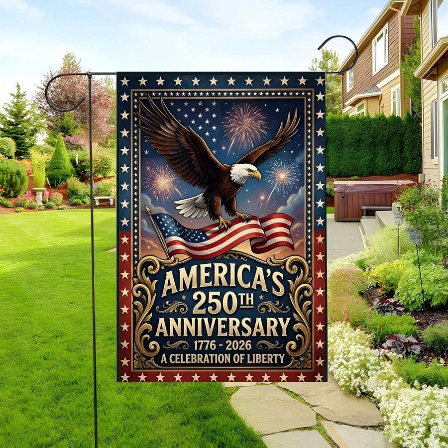 250th Anniversary Celebration Garden Decorative Flag Linen Material Garden Scenery Party Decorative Flag 30x45cm - 30x45cm - View 1