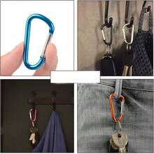 50pcs Aluminum Alloy D-Ring Carabiners, Spring Gate Clips, Small Outdoor Camping Keychain, Durable & Reliable - Multicolor - View 5