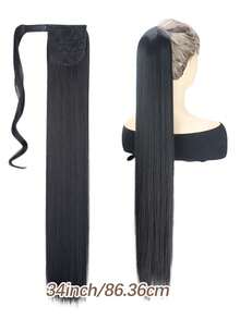 34-Inch Extra Long Straight Hair Ponytail Clip-In Extensions, Black, Brown, Blonde Colors For Daily Use - 彩色 - 查看 3
