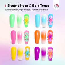 SAVILAND Pat Painting Gel Nail Polish Set: Instant Color Gel Ombre Gel Nail Polish For Nail Art, Vibrant Application Gel, No Wiping Required, Ombre Nail Polish With Soft Nail Sponges And Applicator Pen - 彩色 - 查看 3