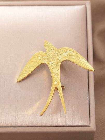 دبوس وشاح من الفولاذ المقاوم للصدأ بتصميم عصري على شكل عصفور، مناسب كهدية مجوهرات للنساء في المناسبات والحفلات 2026 جديد.