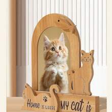 1pc Wooden Pet Memorial Photo Frame, Unique Animal Lover Photo Frame, Suitable As Pet Mourning Gift - Multicolor - View 3
