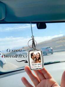 1pc Personalized Photo & Text Acrylic Keychain, Customized Couple Keyring, Photo Keychain, Gift For Valentine's Day, Birthday, Anniversary - Multicolor - View 13