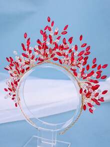 1件优雅水晶水钻发箍，浪漫新娘婚礼发饰，时尚女士派对活动头饰 - 彩色 - 查看 5