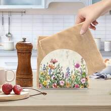 Qilmy - Servilletero de flores de primavera para mesas Servilleteros para cocina servilleteros de mesa servilleteros de cóctel servilleta de papel - Flores de primavera - Ver 5