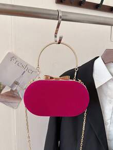 2026 New Fashion Elegant Lady Handbag Box Bag, Chain Shoulder Bag Suitable For Party And Daily Wear - Hot Pink - View 2