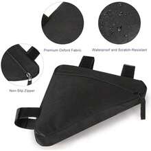 Bike Frame Bag, Premium Bike Pouch For Mountain Road Bike, Lightweight Triangle Bicycle Frame Bag (Small Black) - / - View 2