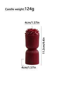优雅3D立体花卉造型大豆蜡烛 - 罗纹设计，多色香氛蜡烛套装，浪漫家居装饰及女士礼物 - 1PC - 查看 9