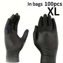 20/100pcs Pink Nitrile Disposable Gloves - Thicker, Durable, Comfortable Fit, Suitable For Kitchen Cleaning, Dishwashing, Beauty Care, Pet Bathing, Etc. - Waterproof - Black - View 18
