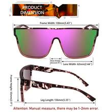 1PC Women Fashion Glasses  , Y2K Mirrored Single Lens In Futuristic Street Style , Gifts Fashionable Outfits Accessories For Women Men , Suit For All Face Shapes And Outdoor Cycling, Running, Mountaineering, Driving Beach Sunnies Party Dance Vacation Daily Clothing Matching 2996 - 005 - 查看 7