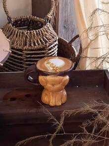 1pc Cute Poodle Ceramic Coffee Mug, Unique Brown Dog Shaped Cup, Household Water Cup, Adorable Style Mug, Valentine's Day Gift, Easy To Clean Ceramic Cup - Multicolor - View 5