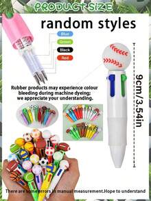 Bộ 10 bút bi mini chủ đề bóng đá nhiều màu sắc, 4 trong 1, thích hợp cho người đam mê thể thao, quà tặng sáng tạo, nhiều lựa chọn màu mực, tuyệt vời cho trang trí tiệc mừng em bé, quà tặng sinh nhật, quà bất ngờ, phần thưởng trong lớp học cho trẻ em, quà tặng văn phòng phẩm (Phiên bản màu trơn) - Nhiều màu - Xem 5