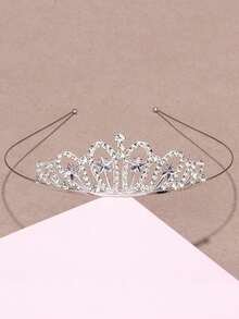 1pc Elegant Crown Headband, Princess Crown Headpiece With Rhinestone Five-Pointed Star, Costume Accessory - Multicolor - View 7