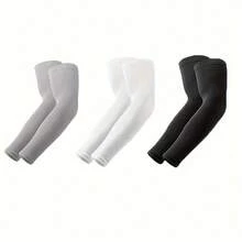 2pcs (1 Pair) Unisex Ice Silk Fiber Arm Sleeves, Breathable Elastic Quick-Dry Fabric, Ideal For Running, Fishing, Cycling And Other Sports In Summer - Multicolor - View 6