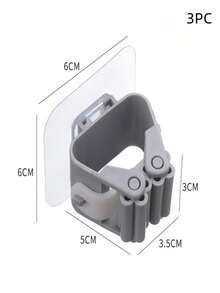 Wall Mounted Mop Holder Hook, No Drill Adhesive Broom Organizer Hanger, Bathroom Storage Clip - A - View 8