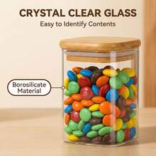 12pcs Square Glass Spice Jar, High Borosilicate Heat-Resistant Glass Seasoning Container, Salt, Pepper, Sugar, Spice Storage Bottle For Dining, Cooking, Kitchen Use - Transparent With Sealed Bamboo Lid, Suitable For Kitchen Finishing Seasoning Container Set, Cabinet Seasoning Sorting Rack Can Be Stacked, Suitable For Kitchen Finishing, Storage Moisture-Proof Powder Sprinkler, Gifts - 12-piece Set - View 6