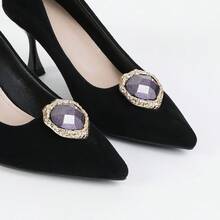 Detachable Metal Rhinestone Shoe Buckle, Versatile Shoe Decoration Accessory - Gold - View 6
