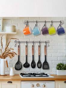 10pcs S-Shaped Multifunctional Hanging Hooks For Keys, Clothes, Hats, Bags, Kitchen, Bathroom - View 2