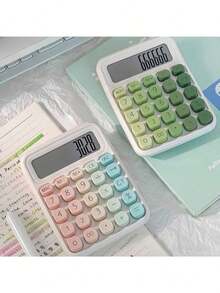 Big Screen Keys Computer Financial Accounting Multi-Color Gradient Calculator Special For Students Back To School Gift - One-size - View 3