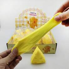 Cute Cheese Squeeze Toy, Novelty Cheese Stress Relief Ball - Multicolor - View 6