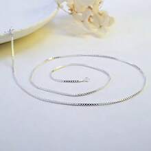 925 Sterling Silver Box Chain Necklace, Suitable For Men And Women, 1.0mm Thick, 18-24 Inches Long, Ideal Gift For Family And Friends, Comes With Anti-Oxidation Box, Eid Gift - Box Chain - View 24