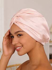 Silk Bonnet Satin Bonnet Satin Silk Sleep Cap: Extra Large Braided Elastic Drawstring Headwear For Long Curly Hair Unisex Night Cap - Multicolor - View 3