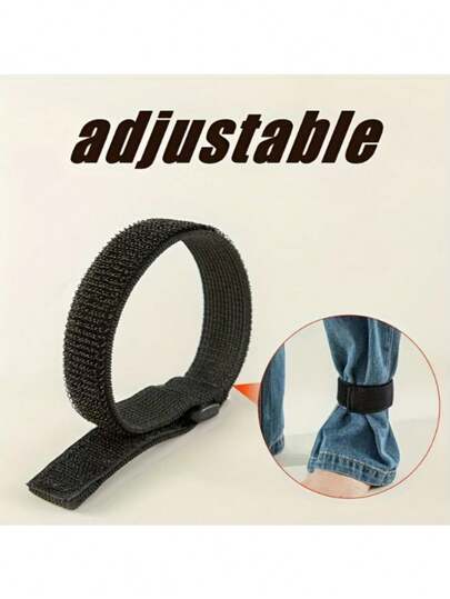 2条高弹力多用途可调节绑带，自行车腿套，裤腿收紧带，绷带，脚踝护套，徒步绑腿，物品固定带