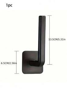 1/3pcs Paper Towel Holder, Kitchen Paper Towel Storage Rack, L-Shaped No-Drill Hook, Wall-Mounted Clothes Hanger, Bathroom Towel Rack - Black - View 7