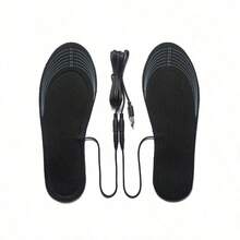 1 Pair Unisex USB Powered Heated Insoles, Trimmable For Outdoor Activities Like Camping, Skiing, Fishing And Hiking - Black - View 11