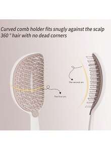 1PC Self-Cleaning Cushion Comb, Retractable Comb, Hair Removal Brush, With Built-In Cleaning, Hair Styling, Massage, Volumizing Comb, Women's Home Use, Air Cushion Massage Curling Comb - Multicolor - View 3