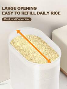 Clear Rice Dispenser, 22lbs Grain Container Storage With Lid, Measuring Cylinder, Rice Storage Container, Household Cereal Dispenser Bucket, Storing For Kitchen Cereal Dry Food, Kitchen Storage Helper, 11/22 Lbs Storage - Transparent - 查看 8