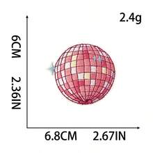 Sparkle & Shine! 3pcs Disco Planet Iron-On Patches - Vibrant Colors For DIY Clothing, Bags & Hats - C-pink - View 2