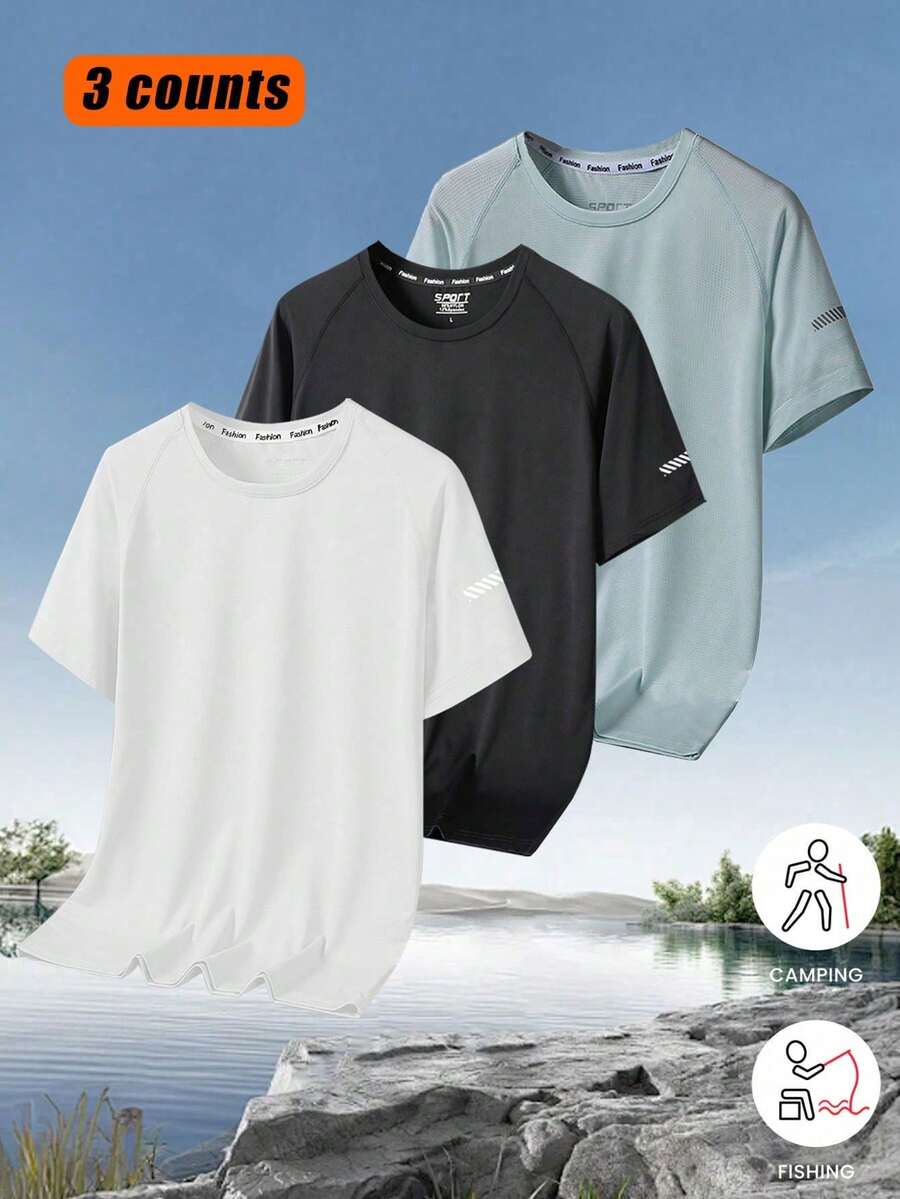 女士户外速干短袖跑步运动透气轻便训练上衣T恤，春夏款 - 彩色 - 查看 1