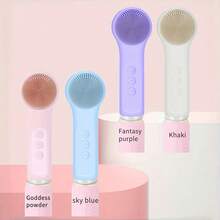 800mAh电动洁面刷，硅胶材质，可充电，带加热按摩底座，温和去角质，深层清洁 - 彩色 - 查看 12