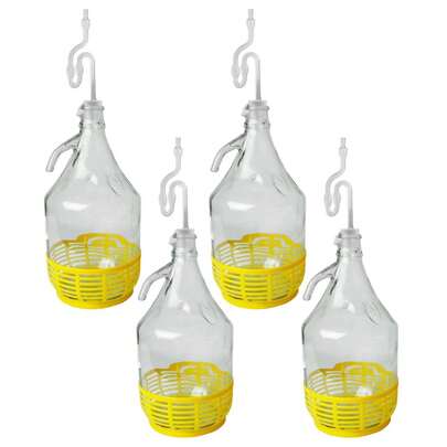 Glass Demijohns Pack Of 4 For Storage/Wine Making With Airlocks, Bungs & Base.