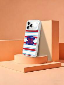 Paul Frank 官方授权液态硅胶手机壳，全包防震保护，带摄像头保护盖，卡通猴头条纹图案，全新设计，适用于 13/14/15/16/17 Pro Max - 彩色 - 查看 4