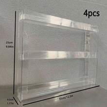 1pc Multi-Functional 3-Tier Nail Polish Display & Storage Rack, PS Material Transparent Layered Lipstick Holder, LED Light Nail Polish & Cosmetics Store Hanging Organizer, Wall-Mounted Floating Shelf,Makeup Bag,Travel Essential - Multicolor - View 10