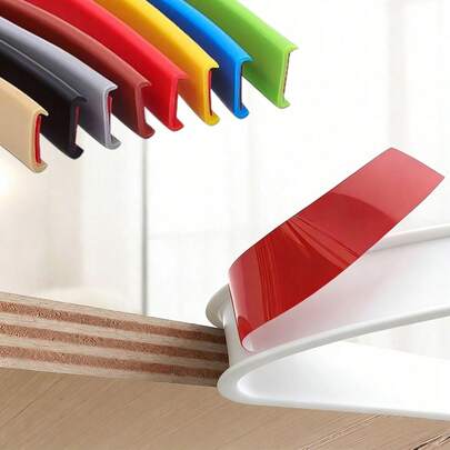 1条U型自粘式边缘修边条 - 适用于台面、橱柜、桌子、架子和门封边的柔性木质边缘保护条 - 耐用的家居装修工具，用于橱柜边缘修边，流线型修边设计，柔性边缘保护条