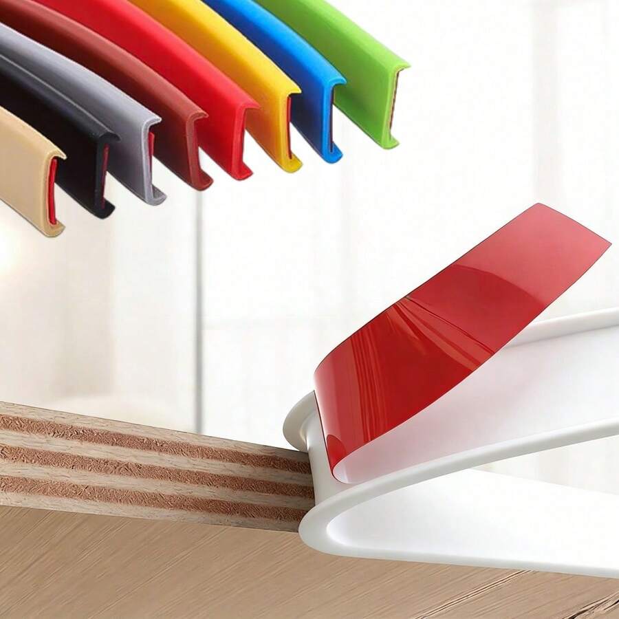 1PC U-Shaped Self-Adhesive Edge Trimming Strip - A Flexible Wood Edge Protector Suitable For Countertops, Shelves, And Door Sealing - A Durable Home Improvement Tool, Cabinet Edge Trimming, Streamlined Trimming Design, Flexible Edge Protector