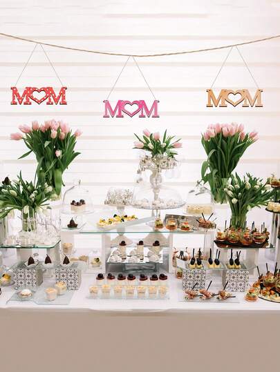 20件套母亲节DIY木工套装，激光切割木板，可用于工艺品、装饰品和礼品制作，以及木雕、染色和模型制作 - 黄木色