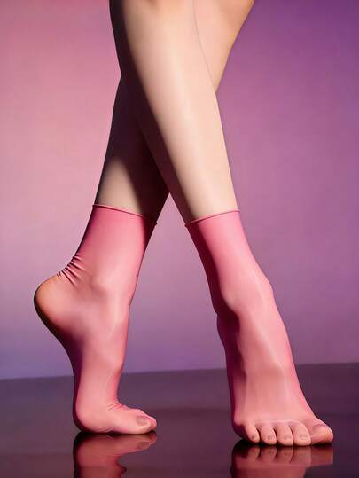 1 par de calcetines de mujer, finos y cómodos para el verano, suaves y frescos, tipo aurora, ultradelgados, sexys, brillantes, sedosos e invisibles, en 6 colores