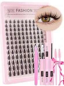 120pcs Cartoon Cluster Eyelashes Set, Spiky Cluster Eyelash Extension Set, Anime Style Eyelash Extension Kit, Suitable For DIY At Home, 10-14mm Cluster Eyelash Set Includes Adhesive, Sealant, Waterproof Agent And Tweezers - Multicolor - View 11