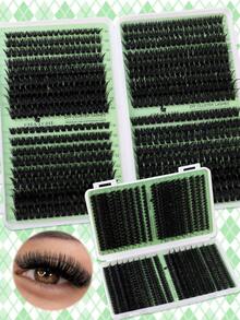 CMAYOME 720/666/648/套 嫁接睫毛套組，DIY 個別簇狀睫毛，D 捲度 (8-16mm)，包含睫毛膠、密封劑和嫁接睫毛工具、睫毛膏，(10D+150D)，適合日常、派對、旅行 - 彩色 - 查看 8