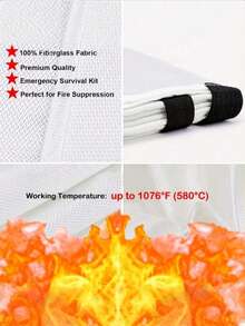 1pc/2pcs Fire Blanket - Emergency Fire Retardant Blanket, 39.37 Inch X 39.37 Inch - Glass Fiber Fire Extinguishing Blanket, Suitable For Kitchen, Home, School, Fireplace, Grill, Vehicle, Office And Warehouse, With Hanging Hook - Multicolor - View 3