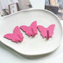 5PCS/10PCS/3PCS Butterfly-Shaped Stainless Steel Hooks - Strong Adhesive Wall Hooks, No Drilling Required, Suitable For Dorms And Bathrooms, Essential Room Decor, Key Rack, Floating Shelf, Storage Rack, Christmas Decorations, Hooks, Door Hangers, Bedroom, Clothes Rack Wall Key Hooks - Multicolor - View 3