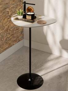Inaugurates Furniture Organic Side Table 60cm Support For Living Room Corner Sofa High Industrial Steel Base - White - View 1