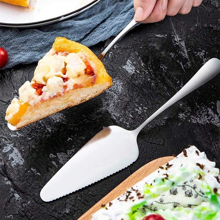 Bộ 2 dao cắt bánh cưới, bộ dao và thìa cắt bánh dùng hàng ngày trong nhà bếp, dao cắt bánh pizza, thìa cắt bánh ngọt, thìa cắt bánh, bộ dụng cụ cắt bánh, thìa cắt bánh làm quà tặng sinh nhật, kỷ niệm, Giáng sinh. - Xem 4
