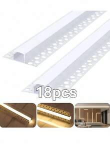Kit de 18 Perfiles para Tiras LED | Sistema de Instalación Rápida en Falso Techo | Iluminación Moderna para Interiores | Ideal para Salas, Dormitorios y Decoración del Hogar - Estrella - Ver 10