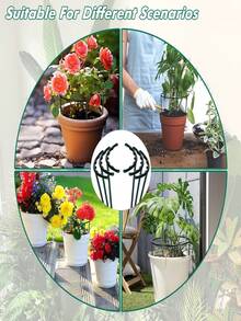 Garden Plant Support Stakes Plastic Semi-Circular Ring Cage Flower Pot Climbing Flower Rack Peony Flower Stand, Green Plastic Plant Cage And Support - Multi-Layer Double-Layer Garden Flower Rack, For Climbing Vines, Christmas Cactus, Pothos - Anti-Leaf Drop Protection, Plastic Orchid And Sunflower Support Rods - Anti-Fall Plant Support, With Green Crab Claw Design, Suitable For Indoor And Outdoor Garden Plant Care, Garden Plant Support - Plant Support - View 5